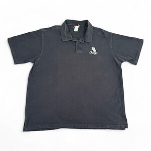 Vintage Chicago White Sox Polo Shirt Adult XXL 2XL Black MLB Baseball 90s